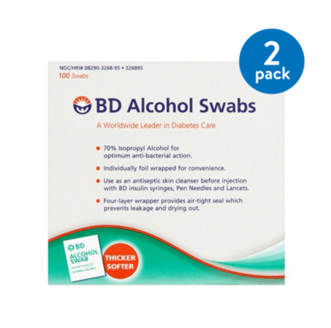 BD Alcohol Prep Pad NonSterile 1 X 0.75  Nonwoven Gauze 326895 1 Count(s) 100 /Count