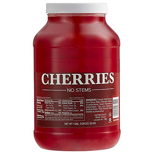 Maraschino Cherries Without Stems 1 Gallon Jar - 4/Case