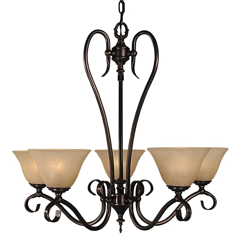 Framburg Black Forest 28 Inch 5 Light Chandelier - 9155SBR-CM