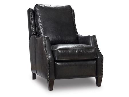 Isadora Series RC363-096 41" Traditional-Style Living Room Coal Recliner with Nail Head Accents  Track Arms and Leather Upholstery in