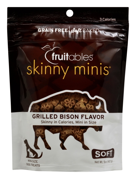 Fruitables Skinny Mini Dog Treats  Grilled Bison Flavor  5 Ounces