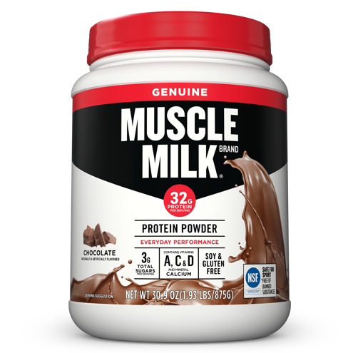 Muscle Milk Genuine Protein Powder  Chocolate  1.93 Pound  12 Servings