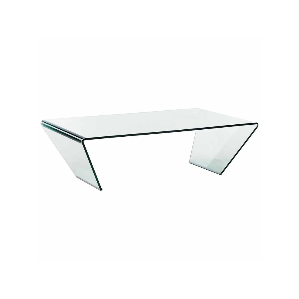 404087 Migration Collection 47" Coffee Table with Angled Legs  Modern Style  and Made of Tempered Glass Folded Into