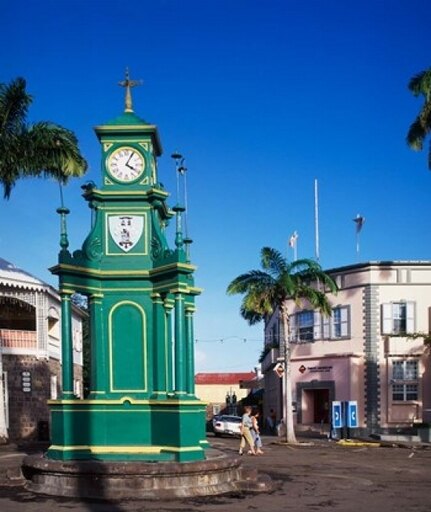 The Circus and Berkeley Monument Basseterre St Kitts Caribbean Stretched Canvas - Paul Thompson DanitaDelimont (22 X 27)