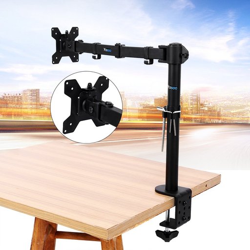 Single Monitor Desk Mount, Single Tilt Rotate Arm Adjustable Computer Monitor Stand Mount Holds 13" to 27" Screens, up to 22 Lbs