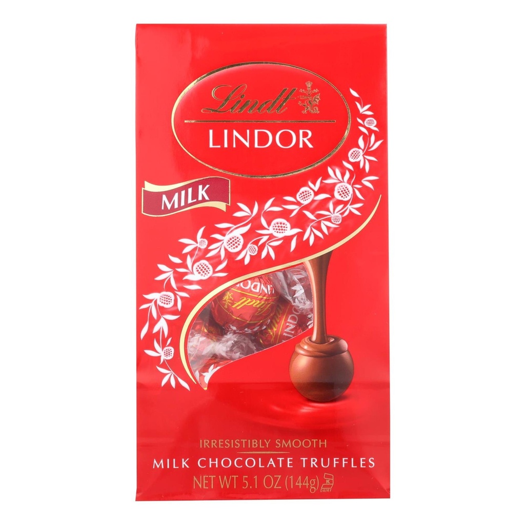 Lindt Lindor Milk Chocolate Candy Truffles  5.1 Oz  Bag