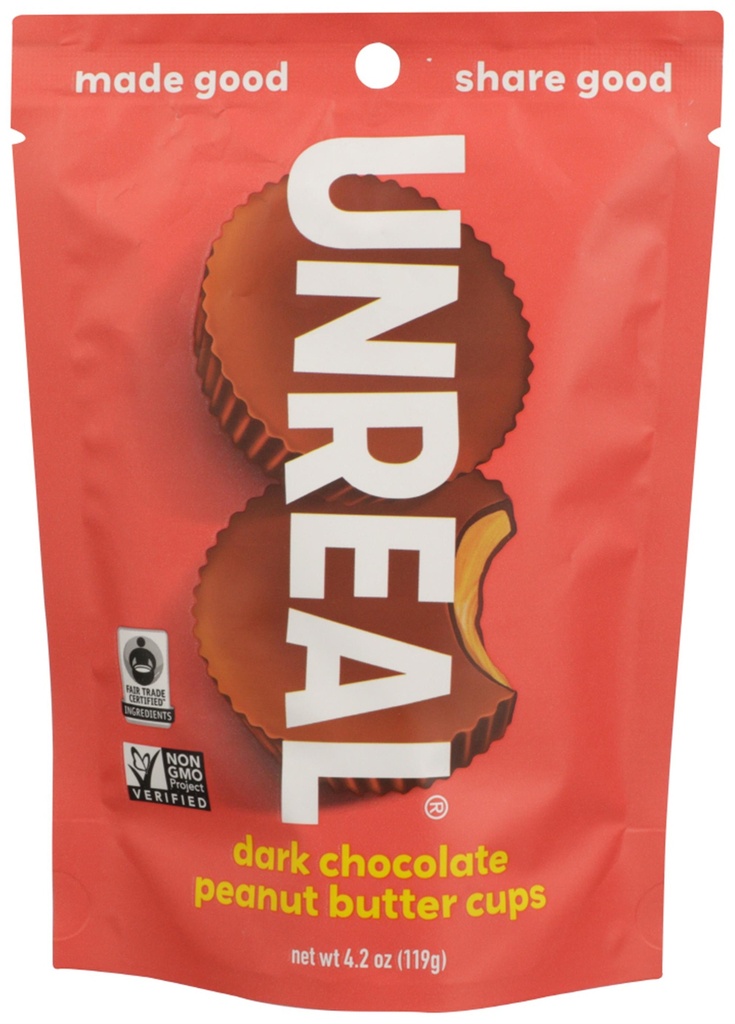 Unreal Dark Chocolate Peanut Butter Cups 4.2 Oz