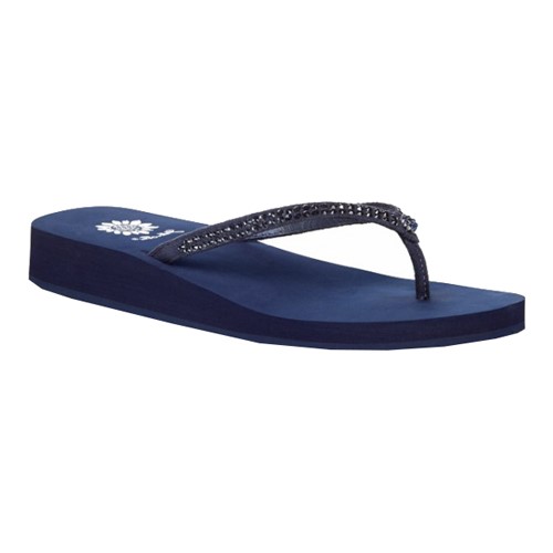 Yellow Box Jello Slip on Slide Thong Flip Flops Midnight (7  Midnight)