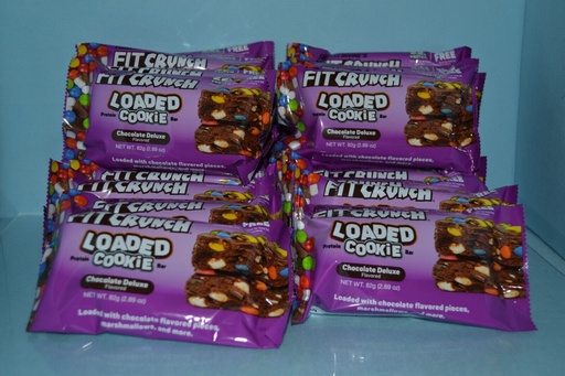 Lot of 24 FITCRUNCH Loaded Cookie Protein Bar 2.89 Oz, Chocolate Deluxe BB 5/24