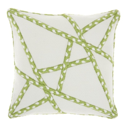 Mina Victory Green Geometric 18 in. X 18 in. Indoor/Outdoor Throw Pillow