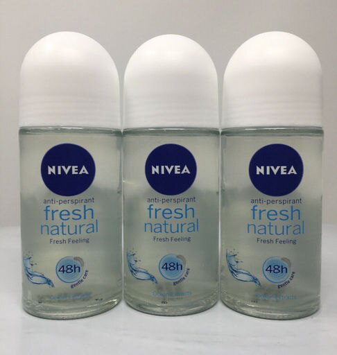 3-Pack Nivea Fresh Natural 48 Hours Anti-Perspirant Roll on 50 ML Exp. 08/2020