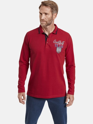 Langarm-Poloshirt KITTU Jan Vanderstorm Rot