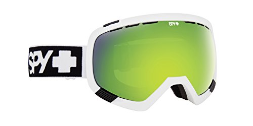 Spy Optic Platoon Goggles, One Size, Matte White Frame, Bronze with Green Spectra + Yellow Contact Lens