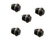 5Pcs Black Momentary Button Switch Installing Hole 16mm R13-507 3A 125V Hym