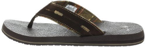 Sanuk Men's Beer Cozy Split Flip FlopChocolate8 M US