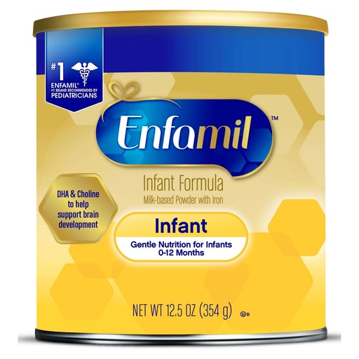 Enfamil Infant Formula  Milk-based Baby Formula with Iron  Omega-3 DHA & Choline  Powder Can  12.5 Oz