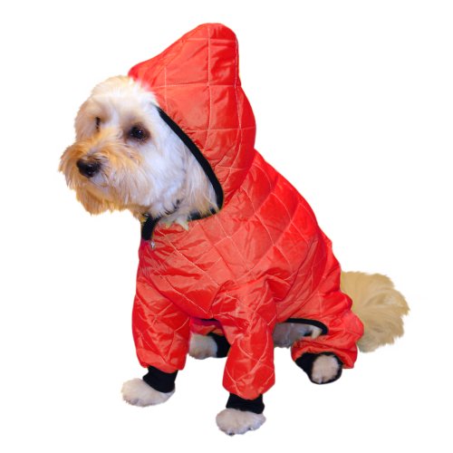 Pedigree Perfection RN101Q-16-RED Weather Master Quilted Rain Suit for Your Dog, 16-Size, Red